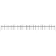 Vidaxl clôture de jardin à dessus en lance acier (1-1,25)x10,2 m noir 277726 Vidaxl clôture de jardin à dessus en lance acier (1-1,25)x10,2 m noir 277726