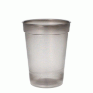 25 Gobelet réutilisable PP 0,4 l Ø 9,5 cm · 12,1 cm gris - gris plastique polypropylène 96586