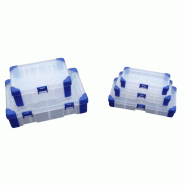 Boîte à compartiments et coins caoutchouc - Bleu / 200 x 110 x 30 mm