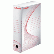 Boîte archive dos 10cm pour A4 - FAST - par 10 - carton blanc avec impression bleue
