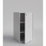 Caisson pour comptoir d'accueil 50x50x90cm - 2 étagères réglables - blanc