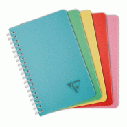 Clairefontaine Lot de 10 Carnet Linicolor Essence 11x17, 100p./50 feuilles 90 g/m² reliure intégrale, couv. Polypro assortis, quadrillé 5x5 - 33296