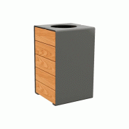 Corbeille ligne KUB en acier et bois