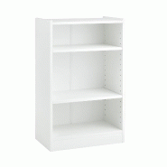 COSTWAY Bibliothèque 3 étages Étagères debout Étagère avec étagères réglables pour salon Étude chambre à coucher 30 x 50 x 75 cm Blanc - bl