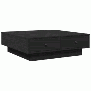 Décoshop26 - Table basse avec tiroirs design moderne et contemporaine 90 x 90 x 28 cm aggloméré noir DEC039861 - noir 3000264625572