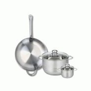 Ensemble de 1 Poêle de cuisson 32 cm et 2 faitouts 12 et 24 cm Elo Profi Brillant - gris Acier inoxydable 18/10 3176239987294 Ensemble de 1 Poêle de cuisson 32 cm et 2 faitouts 12 et 24 cm Elo Profi Brillant - gris Acier inoxydable 18/10 3176239987294