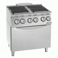 Fourneau électrique PRO 4 plaques (L)300 x (P)300 mm, sur four électrique GN 2/1, 22 200 W, 400 V - TRI