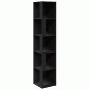 Helloshop26 - Armoire d'angle moderne compact 33 x 33 x 164 cm 5 compartiments décorative en bois d'ingénierie noir 02_0047977 - noir Bois massif 30