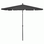 Helloshop26 - Parasol de jardin avec mât 210 x 140 cm anthracite 02_0008324 - acier 3000444947760
