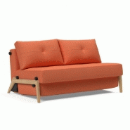 INNOVATION LIVING  CANAPÉ DESIGN CUBED WOOD 02 CONVERTIBLE LIT 200*140 CM TISSU ARGUS RUST