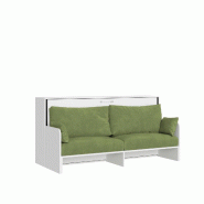 Itamoby Lit simple escamotable Kando avec canapé en frêne blanc, vert - vert 8050598059869