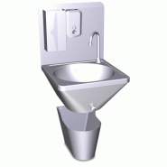 Lave-mains inox mural intégral - cuve ronde 390mm - avec accessoires inclus Lave-mains inox mural intégral - cuve ronde 390mm - avec accessoires inclus