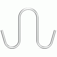 Lioninox Crochet inox de boucher à tige modèle "S" double sans pointe 160x39x5 mm - 3701637620629