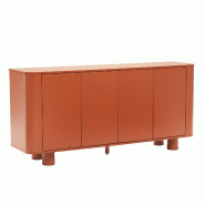 Oviala Business Buffet scandinave 4 portes L160 cm terracotta - orange Bois manufacturé 113866