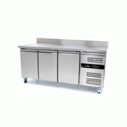 Table réfrigérée adossée Tropicalisée 3 portes PREMIUM - GOLDINOX - inox 3701770829156