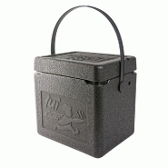 Thermo Future BoxShoppingbox LUI, boîte isolante noire avec couvercle et anse, 270 mm de profondeur, 15 litres, robuste, durable en EPP - noir EPP (P