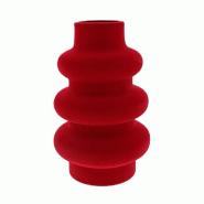 Vase rouge velours Ø 20cm H32cm