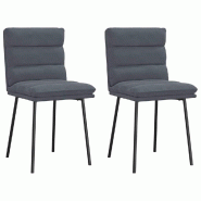 VidaXL Chaises à manger lot de 2 Gris foncé Velours Modèle Élixir Prestige - 4101283