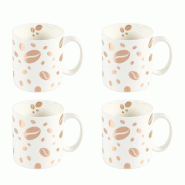 Aulica Mugs grain de café - lot de 4 - doré 206701 Aulica Mugs grain de café - lot de 4 - doré 206701