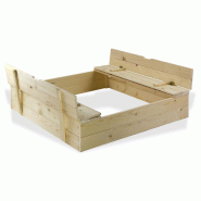 Bac à sable avec bancs 120 x 120 cm en pin naturel - 2856 Bac à sable avec bancs 120 x 120 cm en pin naturel - 2856
