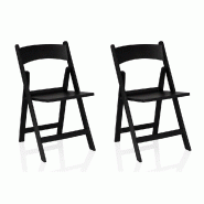 Chaise de jardin / Chaise pliante Travano 1 (Lot de 2 / 2 chaises) plastique noir hjh LIVING - noir plastique polypropylène 950002