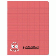 CONQUERANT Lot de 10 Cahier Ecriture Classique PP piqué 17x22, 32p./16 feuilles 90g/m², Séyès 2,5mm, coloris saumon - 3020120002255