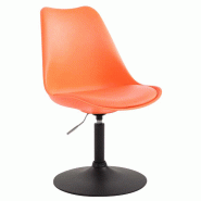 Décoshop26 - Chaise de salle à manger x1 pivotante hauteur réglable en plastique orange et pied trompette en métal chromé 10_0003764 - 3000251754926 Décoshop26 - Chaise de salle à manger x1 pivotante hauteur réglable en plastique orange et pied trompette en métal chromé 10_0003764 - 3000251754926