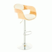 Décoshop26 - Tabouret de bar avec repose-pied design moderne assise en bois et synthétique blanc pieds chromé 10_0000063 - blanc 3000883469601 Décoshop26 - Tabouret de bar avec repose-pied design moderne assise en bois et synthétique blanc pieds chromé 10_0000063 - blanc 3000883469601