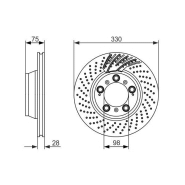 Disque de frein Bosch 0986479581 - Arrière - Poinçonné/ventilé - 5 trous Disque de frein Bosch 0986479581 - Arrière - Poinçonné/ventilé - 5 trous