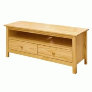 Möbilia Meuble TV bas | 2 tiroirs | Pin massif | L 110 x P 39 x H 47 cm | Couleur naturelle - beige Bois massif 19020048 Möbilia Meuble TV bas | 2 tiroirs | Pin massif | L 110 x P 39 x H 47 cm | Couleur naturelle - beige Bois massif 19020048