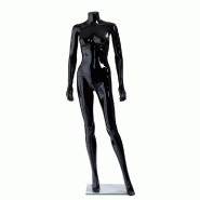 Mannequin femme modulable sans tête - noir brillant - 177cm - polypropylène