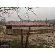 Marcheur pour chevaux professionnel - Toiture acier de 3m50 - Existe en 12, 15, 16, 18, 20m
