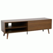 Oviala Business Meuble TV 1 porte rectangulaire L160 cm marron - marron Bois massif 113604 Oviala Business Meuble TV 1 porte rectangulaire L160 cm marron - marron Bois massif 113604