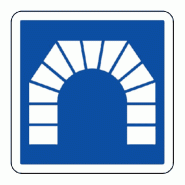 Panneau C111 - Indication Entrée d'un tunnel (Aluminium bords rebordÃ©s, 700 mm, Classe 1)