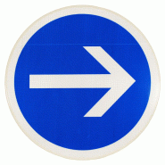 Panneau d'obligation B21-1 - Direction obligatoire vers la droite Panneau d'obligation B21-1 - Direction obligatoire vers la droite