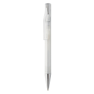 Stylo bille transparent - embout métal - encre bleue - couleur blanche - poids 11g Stylo bille transparent - embout métal - encre bleue - couleur blanche - poids 11g