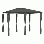 VidaXL Belvédère à revêtement de poteaux 3x4x2,6 m Anthracite 160 g/m² Modèle Atlas Élégance - noir 313613