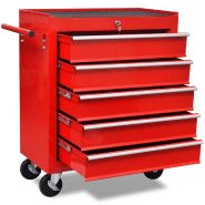 Vidaxl chariot à outils d'atelier avec 5 tiroirs rouge 141954
