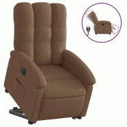 VidaXL Fauteuil inclinable électrique marron tissu Modèle Pervoria - 3204120