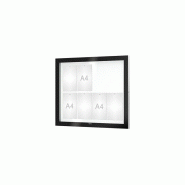 Vitrine EDGE ép. 54 mm - 8 A4 - Ht 800 x 950 mm, Sans bandeau-titre