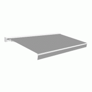WASABI Store banne manuel 4x2,5m Gris Polyester – Structure Semi-Coffre en Aluminium - Toile de Protection Solaire - gris polyester BTK420084-E