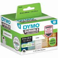 Bande d'étiquettes DYMO LW 2112285 Autocollante Noir sur Blanc 25 mm (l) x 0,089 m (L) - blanc 2112285
