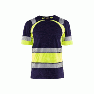 BLAKLADER T-shirt de travail haute visibilité 3421 - Marine/Jaune fluo L - Taille unique multicolore multi-matériau 7330509620946