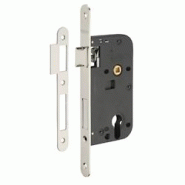 Boitier de serrure encastrable à cylindre pour porte d'entrée, axe 50mm, bouts ronds, têtière nickelé - THIRARD - gris 3150260016062 Boitier de serrure encastrable à cylindre pour porte d'entrée, axe 50mm, bouts ronds, têtière nickelé - THIRARD - gris 3150260016062