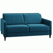 CANAPÉ CONVERTIBLE EXPRESS OSLO VELOURS  BLEU TURQUOISE COUCHAGE 140CM MATELAS 16 CM