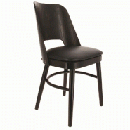 Chaise d'intérieur Colisée en hêtre et simili cuir coloris noir - par 2