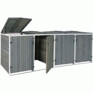 Décoshop26 - Abris de poubelles extérieur conteneurs à ordures jusqu'à 8 bacs avec couvercle 126x316x98 cm bois certifié FSC 04_0002871 - 3000621 Décoshop26 - Abris de poubelles extérieur conteneurs à ordures jusqu'à 8 bacs avec couvercle 126x316x98 cm bois certifié FSC 04_0002871 - 3000621