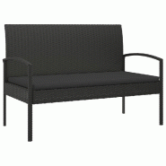 Helloshop26 - Banc de jardin meuble de patio d'extérieur terrasse avec coussin noir 105 cm résine tressée 02_0011518 - noir acier 3000630447760
