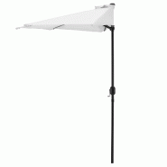 Helloshop26 - Demi-parasol sur terrasse sur balcon polyester blanc 300 cm x 150cm x 230cm 03_0001610 - blanc polyester 3000208099780
