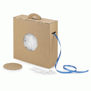 Kit de cerclage feuillard bleu 12mmx0.55x750m avec 250 boucles plastique